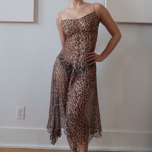 Dolce & Gabbana Leopard Print Babydoll Dress